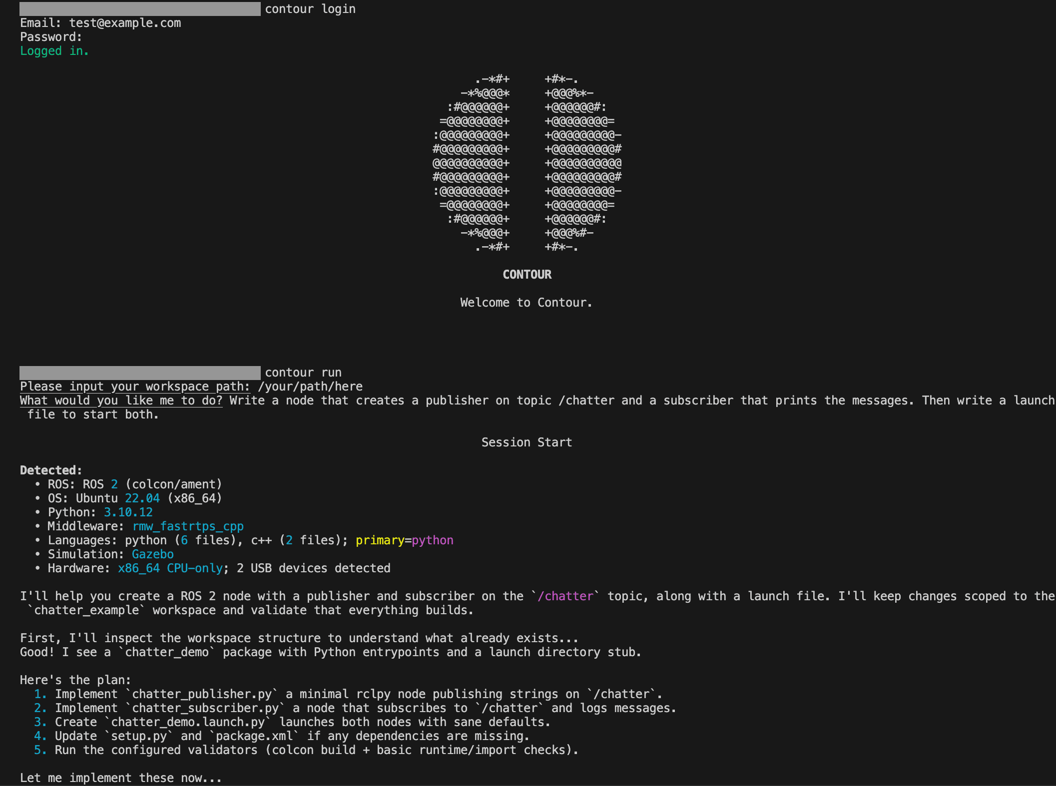 Contour demo screenshot
